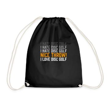 I Love Disc Golf Funny Disc Golf Player Funny Fris - Turnbeutel - Schwarz - Vorne