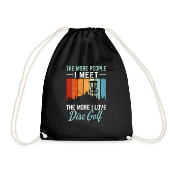 Plus je rencontre de gens, plus j’aime disc golf f - Sac de sport léger - noir - Devant