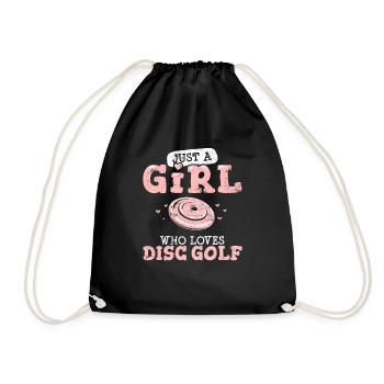 Just A Girl Who Loves Disc Golf Funny Frisbee Golf - Turnbeutel - Schwarz - Vorne