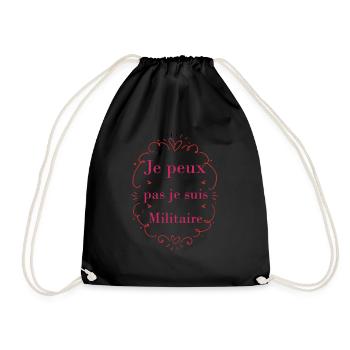 Tshirt homme Je peux pas je suis Militaire - Sac de sport léger - noir - Devant