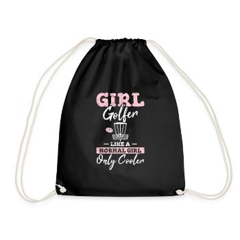 Girl Golfer Like A Normal Girl Only Cooler Disc Go - Turnbeutel - Schwarz - Vorne
