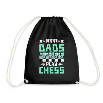cool dads play chess - Drawstring Bag - black - Front