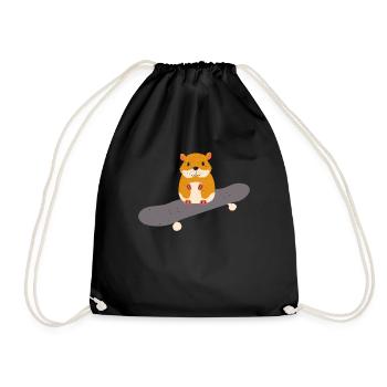 Hamster Skater Hamster Skateboard Hamsterliebhaber - Turnbeutel - Schwarz - Vorne