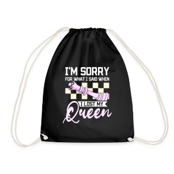 Désolé pour ce que j'ai dit quand j'ai perdu ma reine aux échecs - Sac de sport léger - noir - Devant