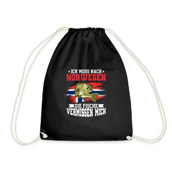 Je dois aller en Norvège le poisson me manque A - Sac de sport léger - noir - Devant