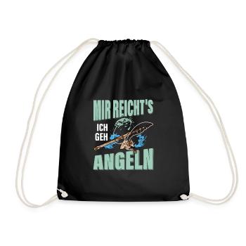 It's enough for me I go fishing Angler Fisherman - Drawstring Bag - black - Front