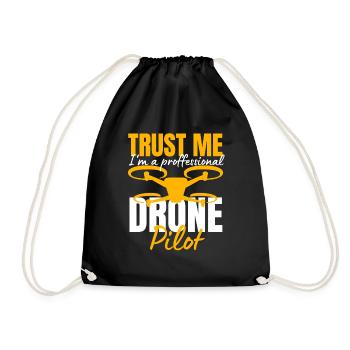 Drone Drone Pilot Drone Operator Quadcopter - Drawstring Bag - black - Front