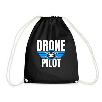 Drone Drone Pilot Drone Operator Quadcopter - Drawstring Bag - black - Front