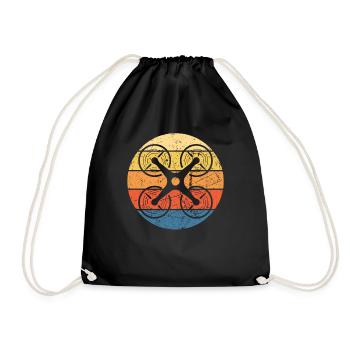 Drone Drone Pilot Drone Operator Quadcopter - Drawstring Bag - black - Front