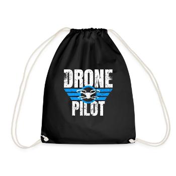 Drone Drone Pilot Drone Operator Quadcopter - Drawstring Bag - black - Front