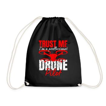 Drone Drone Pilot Drone Operator Quadcopter - Drawstring Bag - black - Front
