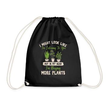 Funny Plant Lover I Might Look Like I'm Listening - Turnbeutel - Schwarz - Vorne