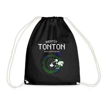 Bientôt Tonton Annoncer Grossesse pour Futur Oncle - Drawstring Bag - black - Front