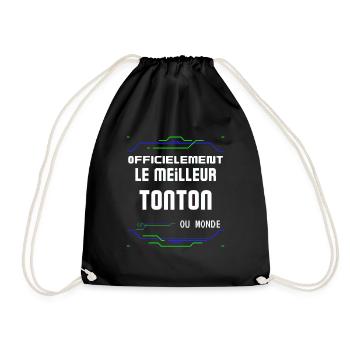 Le Meilleur Tonton Ou Monde Pour Tonton Oncle - Drawstring Bag - black - Front