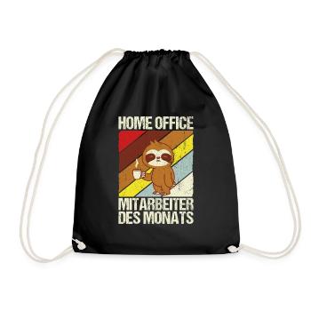 Home Office Mitarbeiter des Monats Spruch Homeoffi - Turnbeutel - Schwarz - Vorne