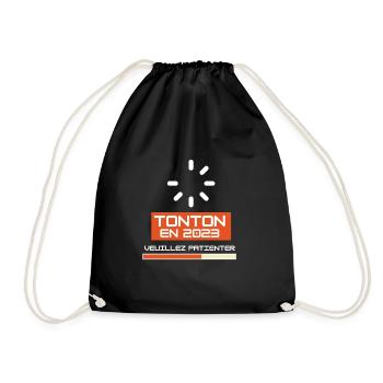 Tonton en 2023 Annoncer grossesse pour futur oncle - Drawstring Bag - black - Front