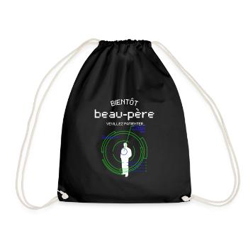 Bientôt beau père | Cadeau De Noël pour Futur Père - Drawstring Bag - black - Front