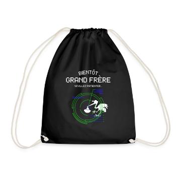 Bientôt Grand Frère Pour Futur Grand frère - Drawstring Bag - black - Front