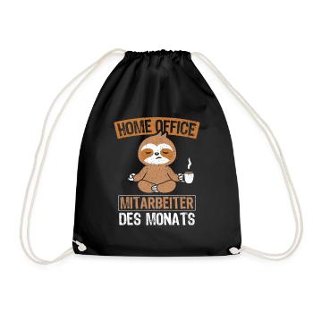 Home Office Mitarbeiter des Monats Spruch Homeoffi - Turnbeutel - Schwarz - Vorne