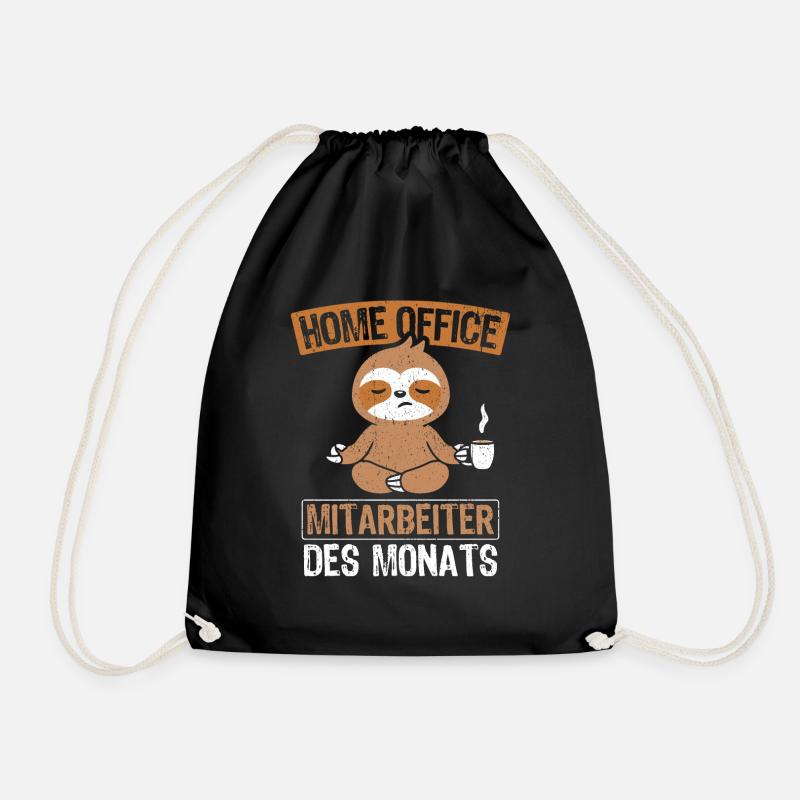 Home Office Mitarbeiter des Monats Spruch Homeoffi - Turnbeutel - Schwarz