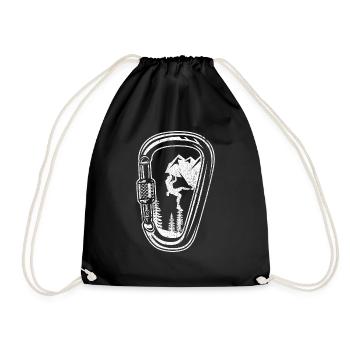 Klettern Boulder Berge Karabiner Klettern Geschenk - Turnbeutel - Schwarz - Vorne