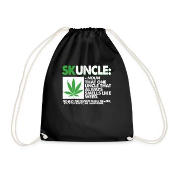 Skuncle Funny Uncle That Smells Like Weed - Drawstring Bag - black - Front
