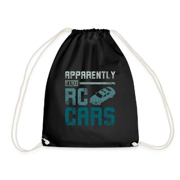 Apparently I lkie Rc cars - Drawstring Bag - black - Front