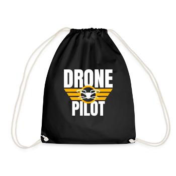 Drone Drone Pilot Drone Operator Quadcopter - Drawstring Bag - black - Front