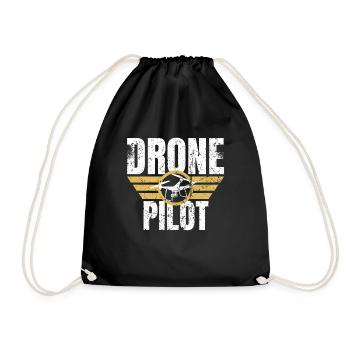 Drone Drone Pilot Drone Operator Quadcopter - Drawstring Bag - black - Front