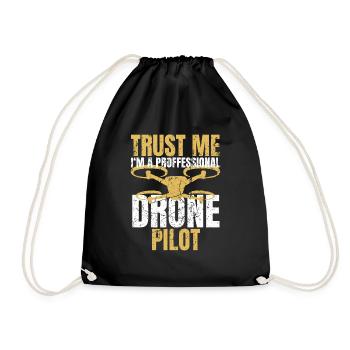 Drohne Drohnenpilot Drohnenoperator Quadrocopter - Turnbeutel - Schwarz - Vorne
