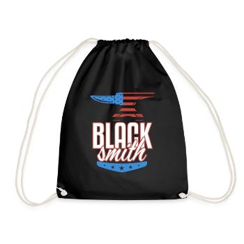 American Flag Blacksmith Stars And Stripes - Drawstring Bag - black - Front