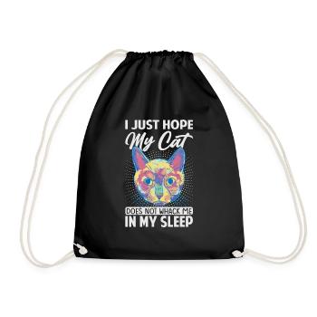 J’espère juste que mon chat ne me frappera pas dans mon sommeil - - Sac de sport léger - noir - Devant