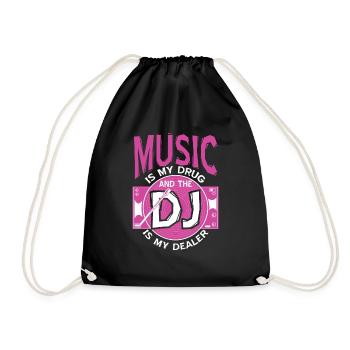 Music And The DJ Turntables - Drawstring Bag - black - Front