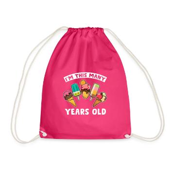 I'm This Many 5 Years Old Funny Kids Ice Cream - Turnbeutel - Fuchsia - Vorne