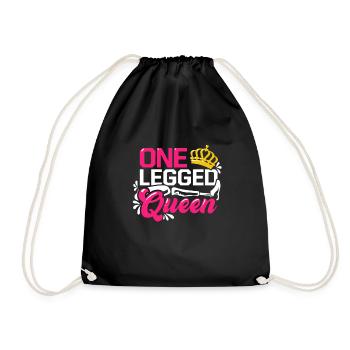 One Legged Queen Frau Amputation Behinderung - Turnbeutel - Schwarz - Vorne