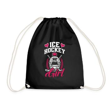 Lustiges Eishockey Hockey Geschenk Geschenkidee - Turnbeutel - Schwarz - Vorne