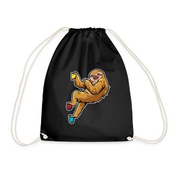 Funny Climber Rock Climbing Bouldering Sloth - Drawstring Bag - black - Front