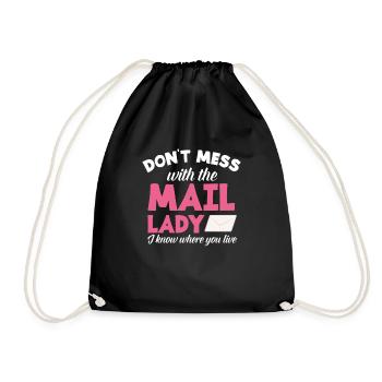 Funny Letter Deliverer Post Post Gifts - Drawstring Bag - black - Front