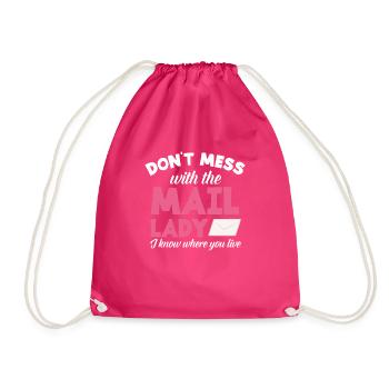 Lustige Briefzusteller Briefträger Post Geschenke - Turnbeutel - Fuchsia - Vorne