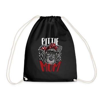 Pittie Mom Pitbull Pet Dog Pitbulls Dog Owner Dogs - Drawstring Bag - black - Front