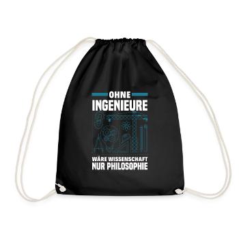 Lustiges Ingenieur Geschenke Geschenkidee - Turnbeutel - Schwarz - Vorne
