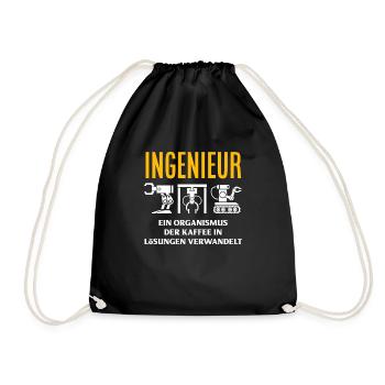 Lustiges Ingenieur Geschenke Geschenkidee - Turnbeutel - Schwarz - Vorne