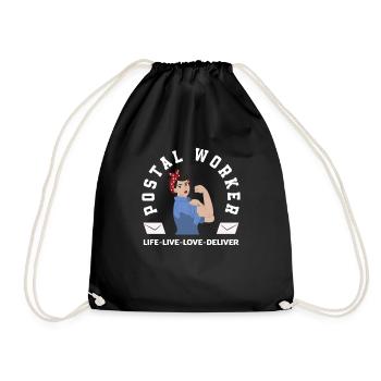 Funny Letter Deliverer Post Post Gifts - Drawstring Bag - black - Front
