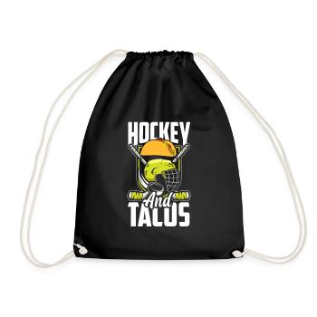 Lustiges Eishockey Hockey Geschenk Geschenkidee - Turnbeutel - Schwarz - Vorne