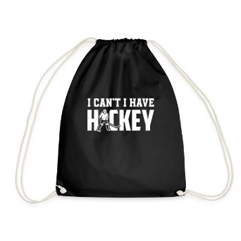 Lustiges Eishockey Hockey Geschenk Geschenkidee - Turnbeutel - Schwarz - Vorne