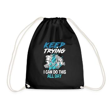 Lustiges Eishockey Hockey Geschenk Geschenkidee - Turnbeutel - Schwarz - Vorne