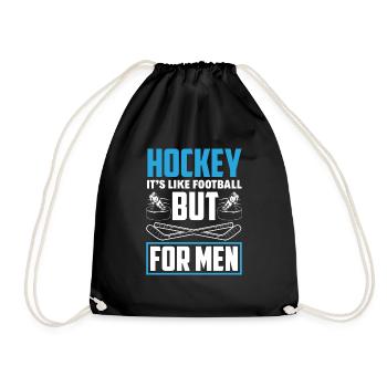 Lustiges Eishockey Hockey Geschenk Geschenkidee - Turnbeutel - Schwarz - Vorne