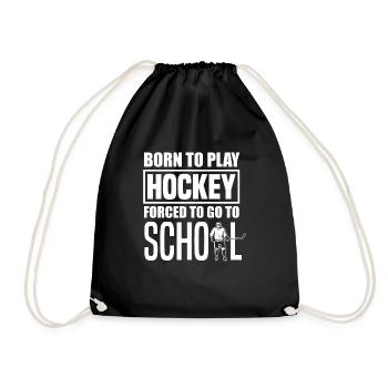 Lustiges Eishockey Hockey Geschenk Geschenkidee - Turnbeutel - Schwarz - Vorne