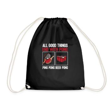 Pong Ping Pong Beer Pong Lover design Sport - Drawstring Bag - black - Front
