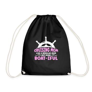 Kreuzfahrt Mom like A Normal Mom But Boat-iful - Turnbeutel - Schwarz - Vorne